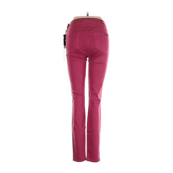 NWT GIAMBATTISTA VALLI x 7 FOR ALL MANKIND Pink Cotton Side Zipper Pants 26 - Picture 3 of 6